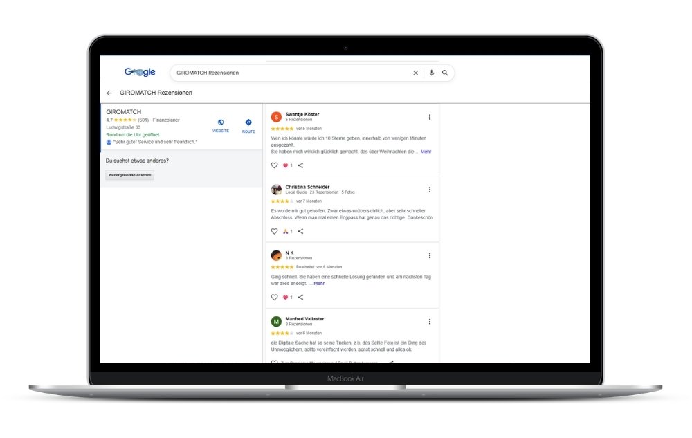 Giromatch Google Bewertung